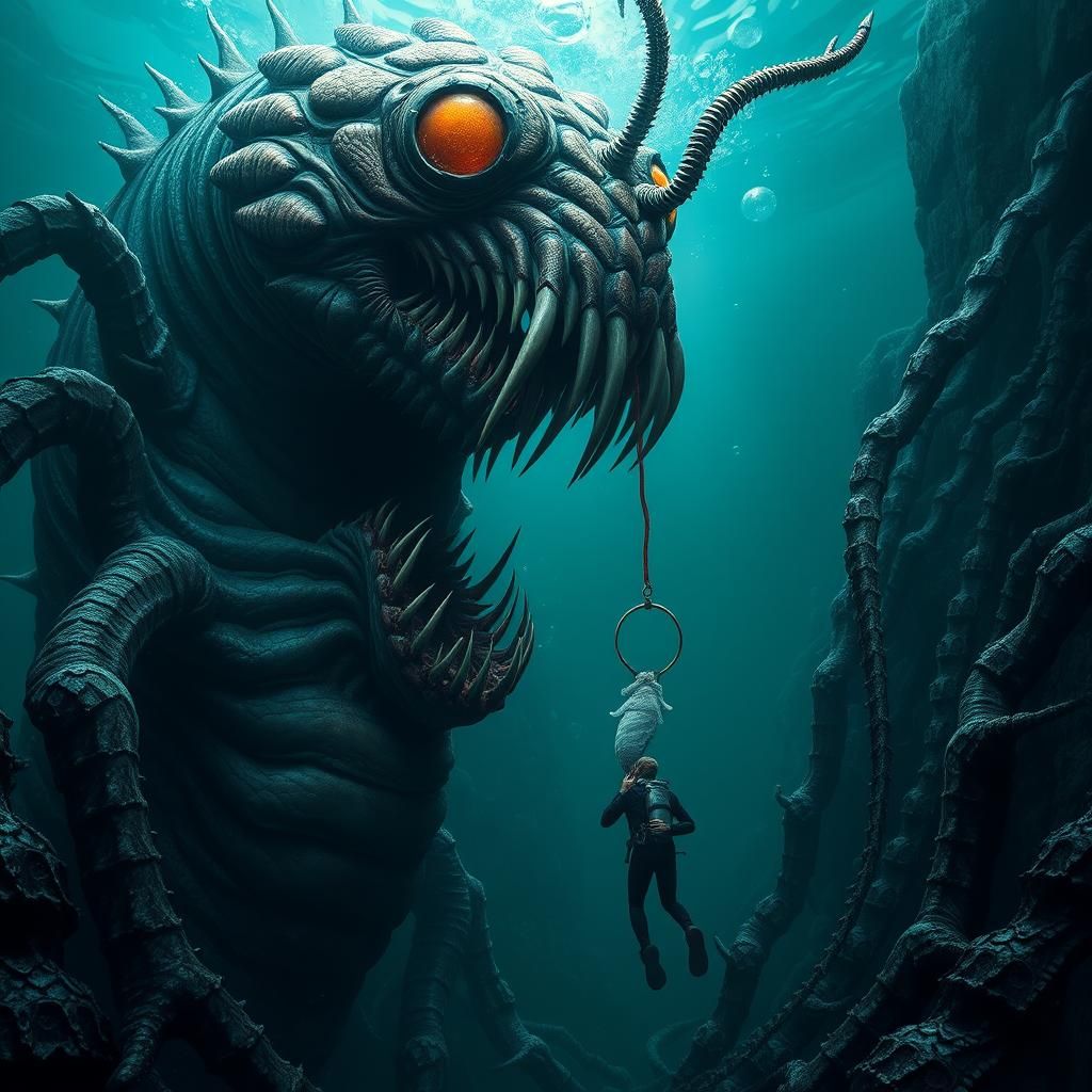 Colossal Serpent Breaching Mariana Trench in Biomechanical H...