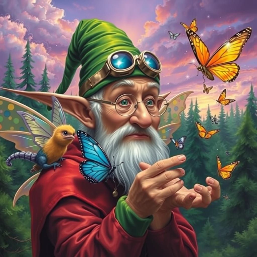 Whimsical Fantasy Portrait in Photorealistic Style