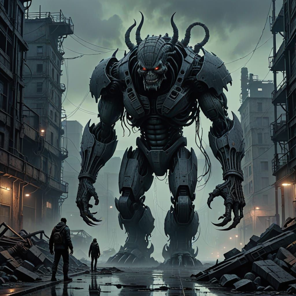 Gritty Biomechanical Beast Rises from Industrial Ruins