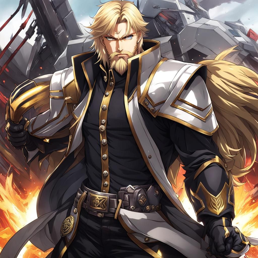 Fearless Armored Warrior in Anime Style