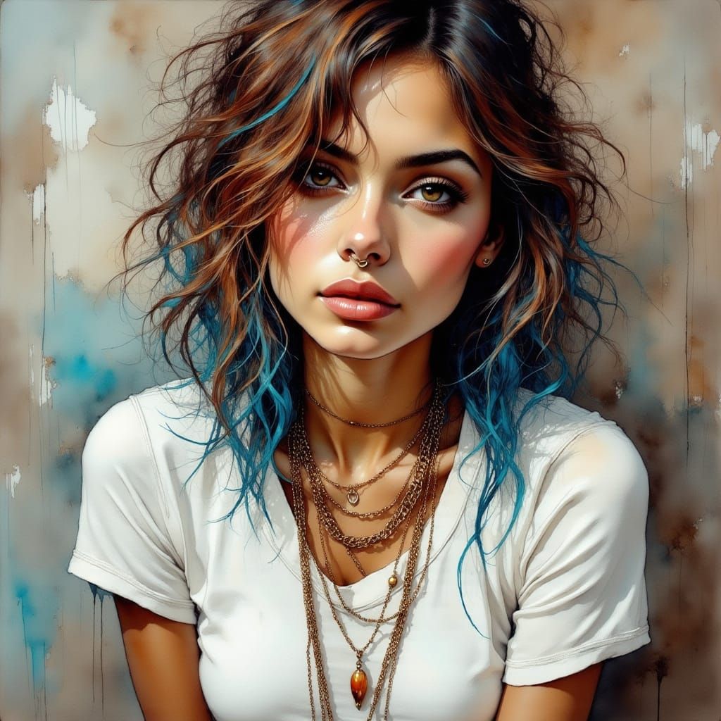 Surreal Latina Goddess in Peaceful Attire