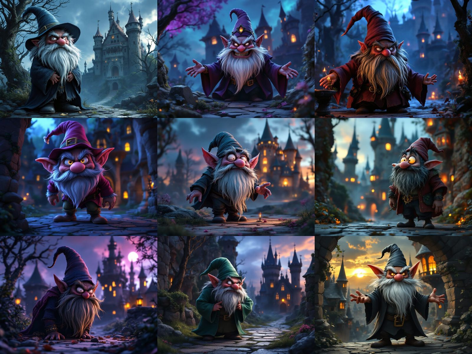 Mysterious Gnome Castle in Dark Fantasy Realm