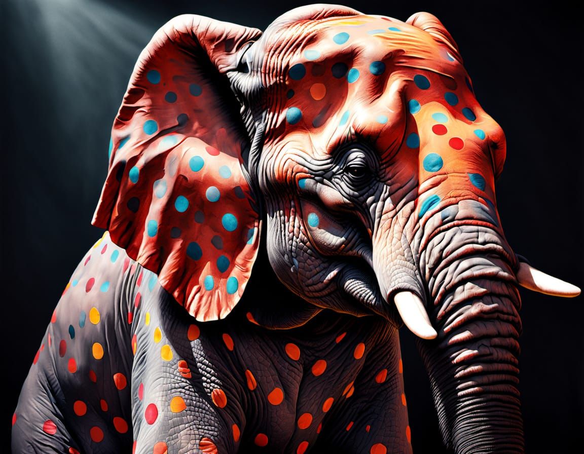 Giant Elephant in Polka Dot Pajamas: Hyperrealism