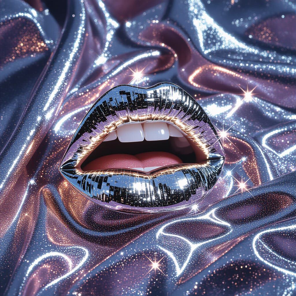 Crystallized Lips Glowing with Inner Light