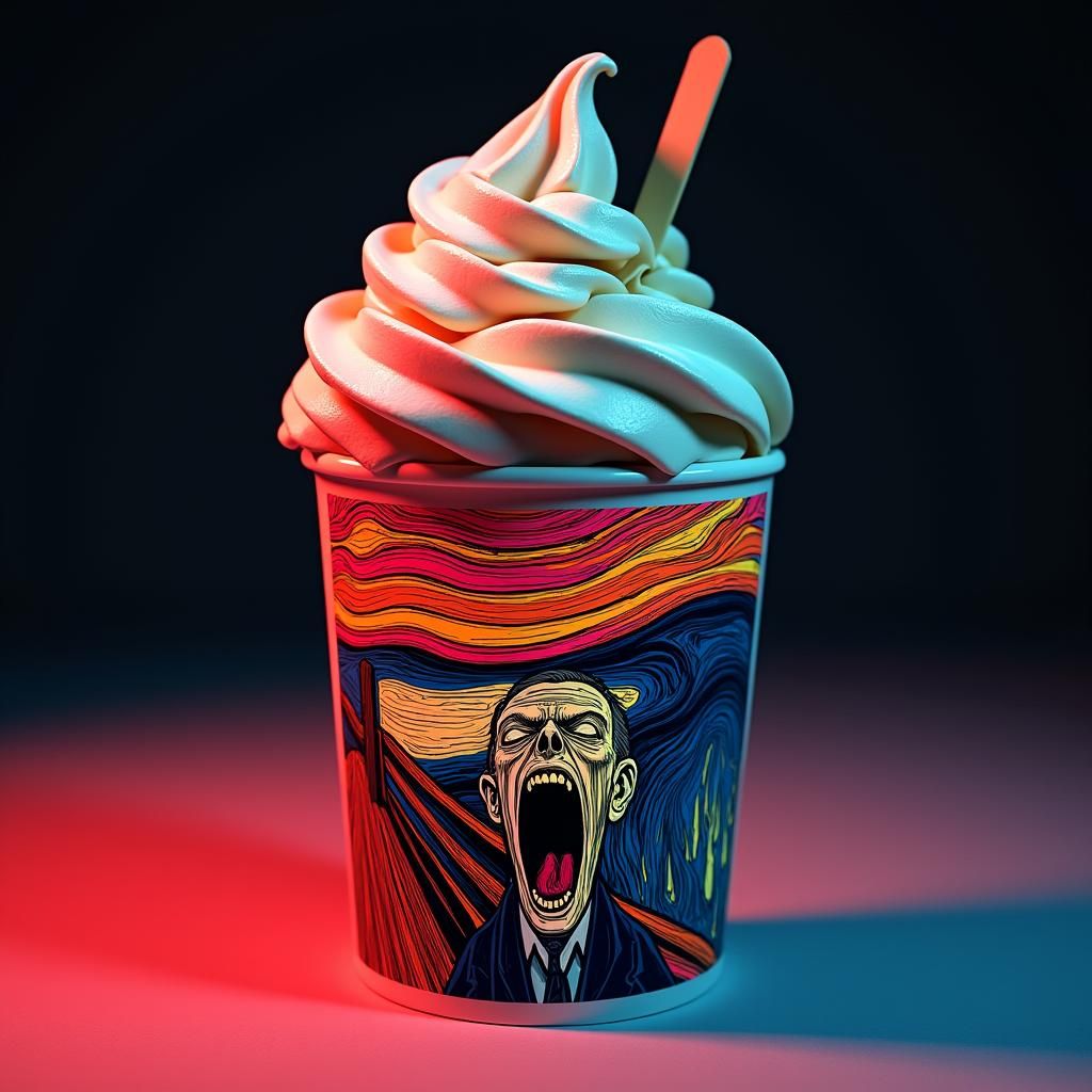 Ice Cream Scream: A Surreal Expressionist Nightmare