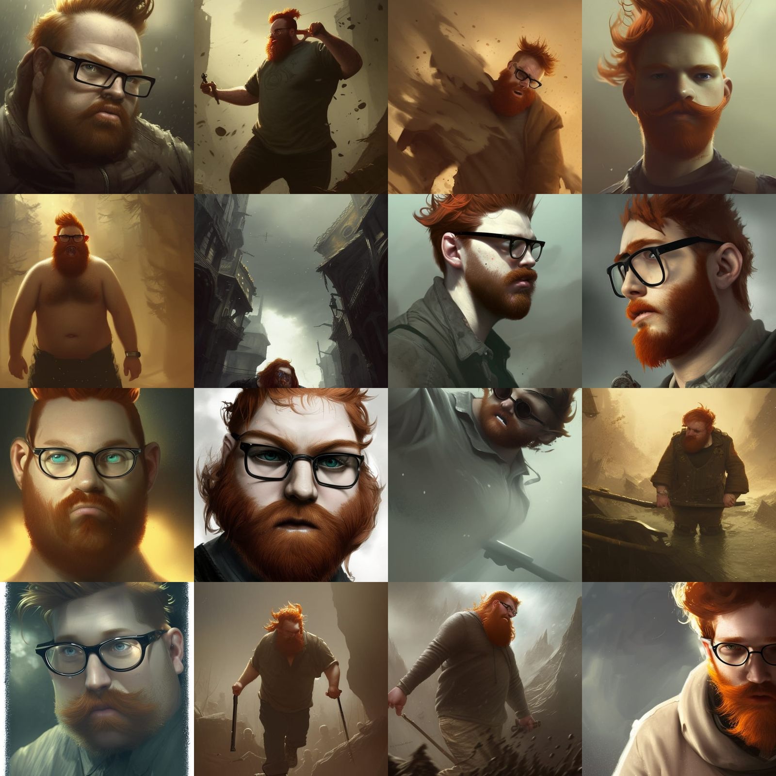 Detailed Portrait of Freckled Ginger Man in Dark Fantasy Sty...