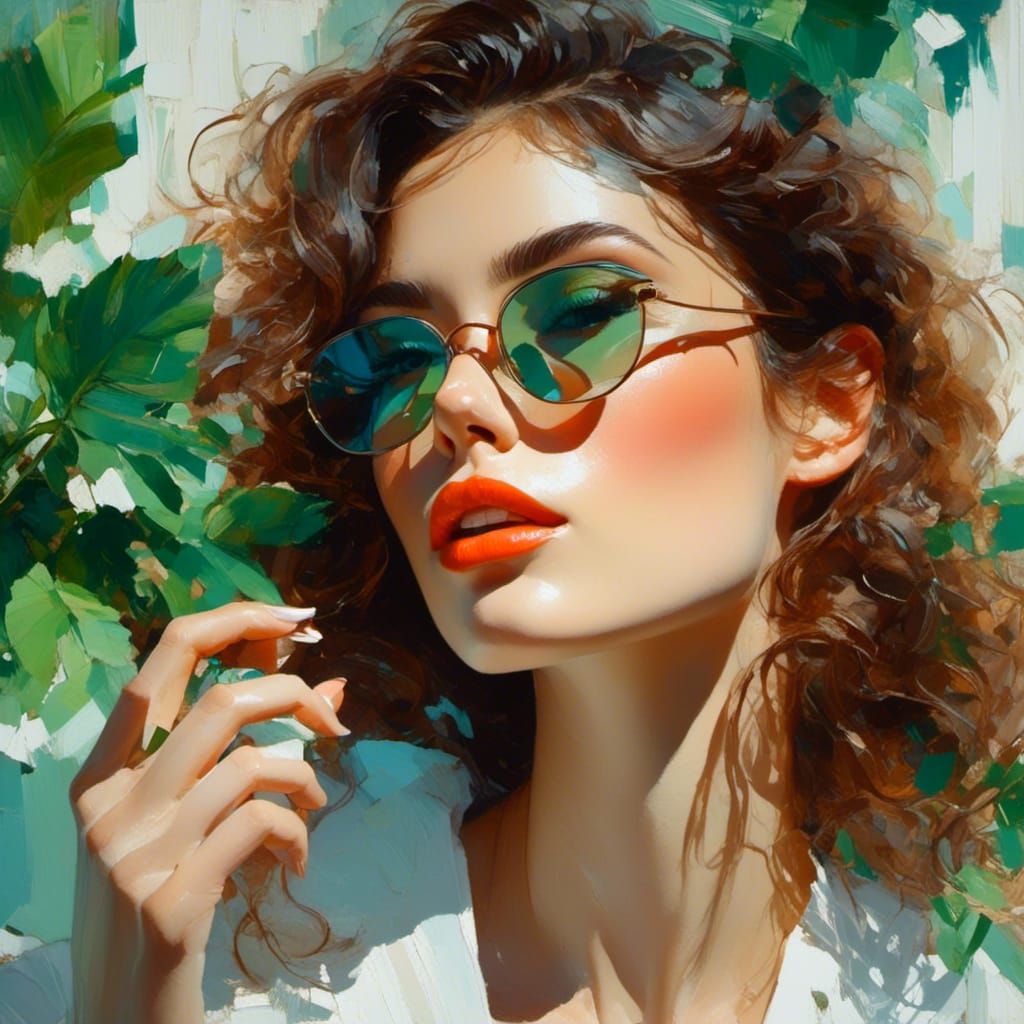 Vibrant Pop Art Portrait for Cosmetics Advertisement