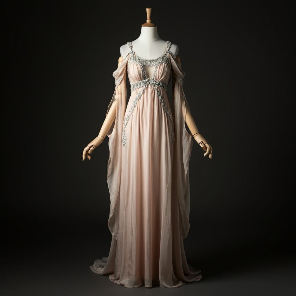 Ancient Greek Gown with Biomechanical Elegance