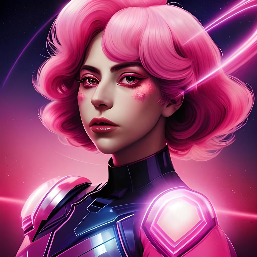 Lady Gaga in Nebula Night, Digital Illustration