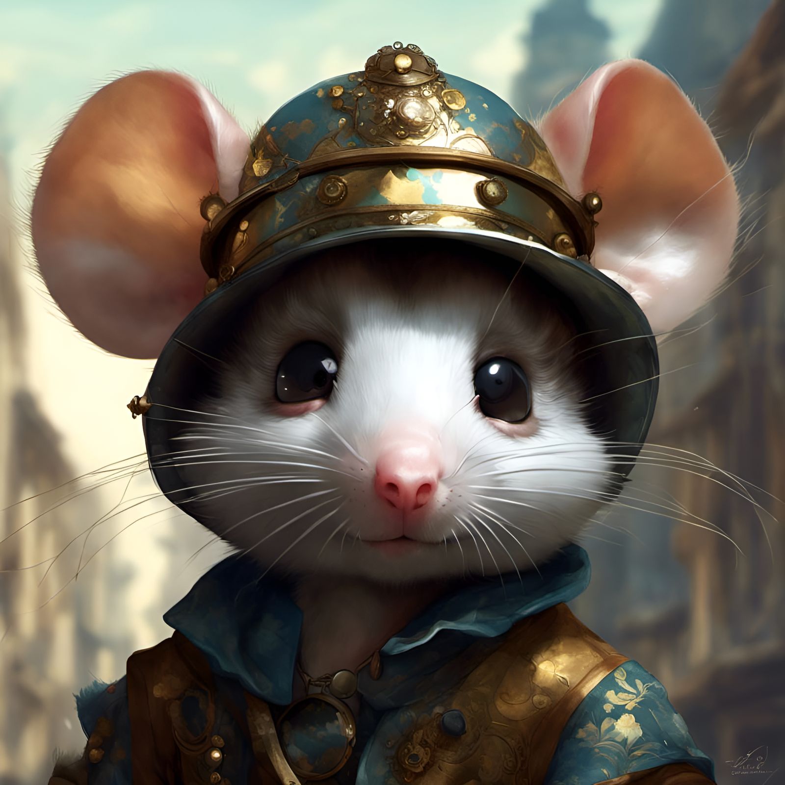 Renaissance Rat Painter Portrait in Digital Art Style