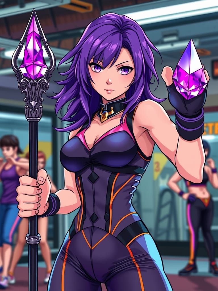 Anime Warrior in High-Tech Jumpsuit Unleashes Power