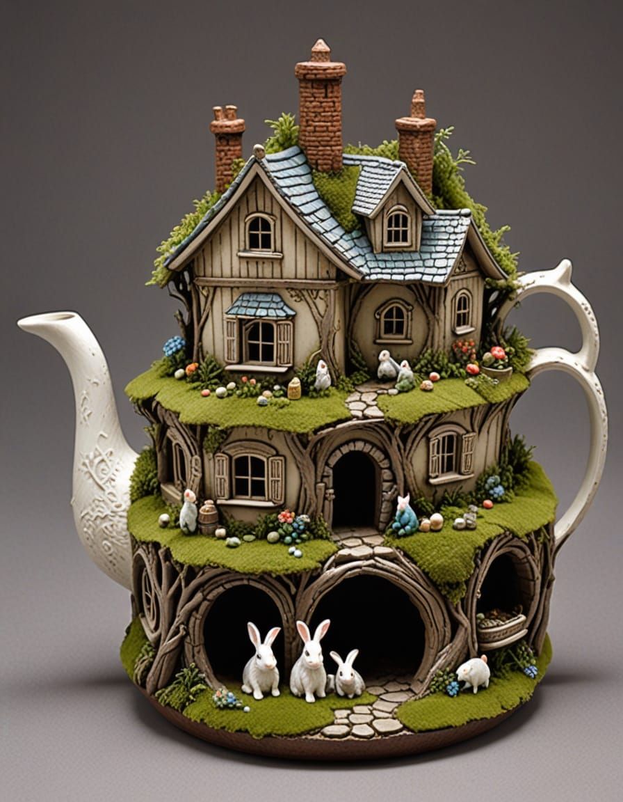 Underground Rabbit Teapot Sanctuary