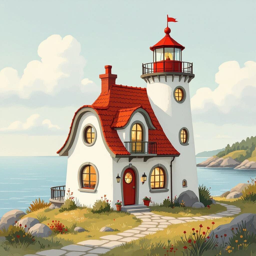 Charming Seaside House Inspired by Moominhouse and Lighthous...