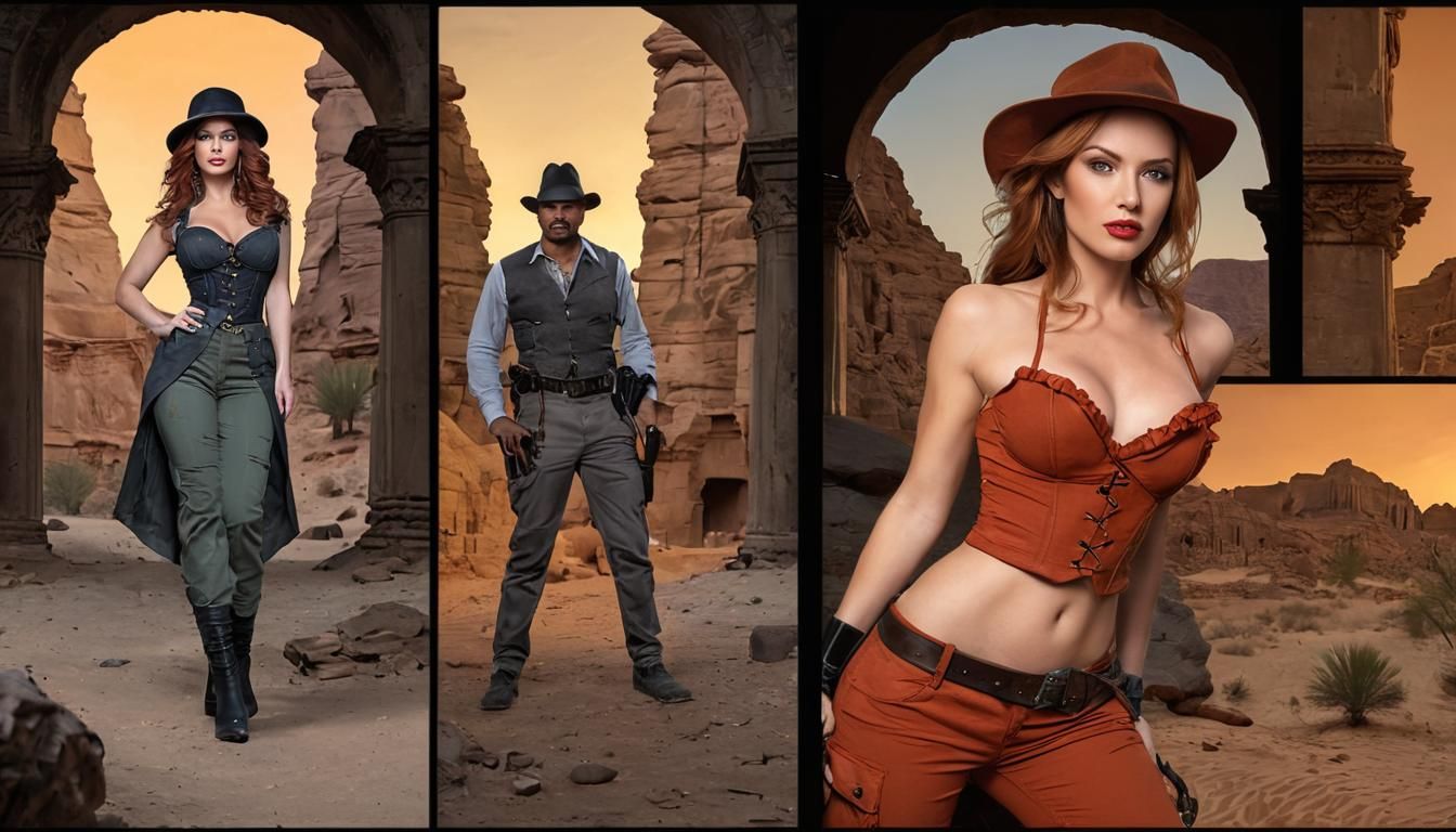 Desert Temple Chase: Pulp Art Adventure