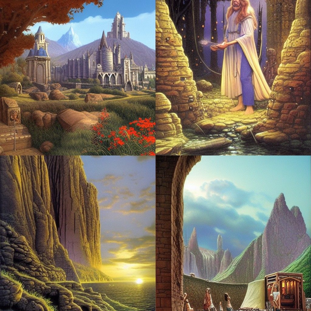 Epic Fantasy Landscape in Painterly Style