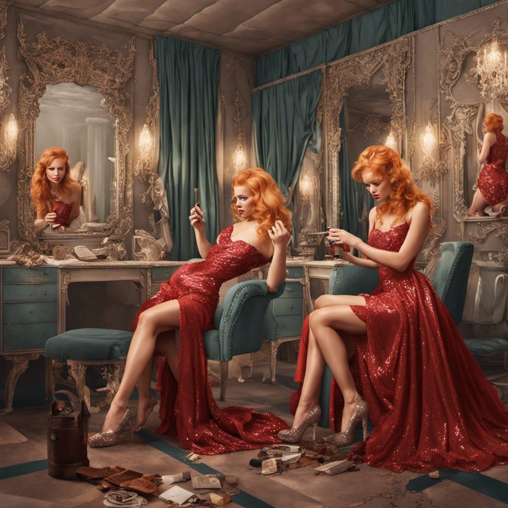 Glamorous Ladies Preparing for Beauty Pageant