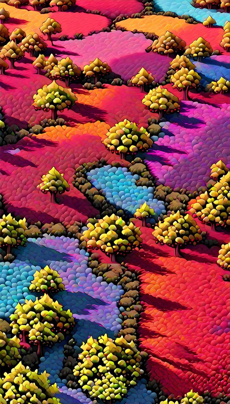 Iridescent Fractal Savannah in Neon Colors
