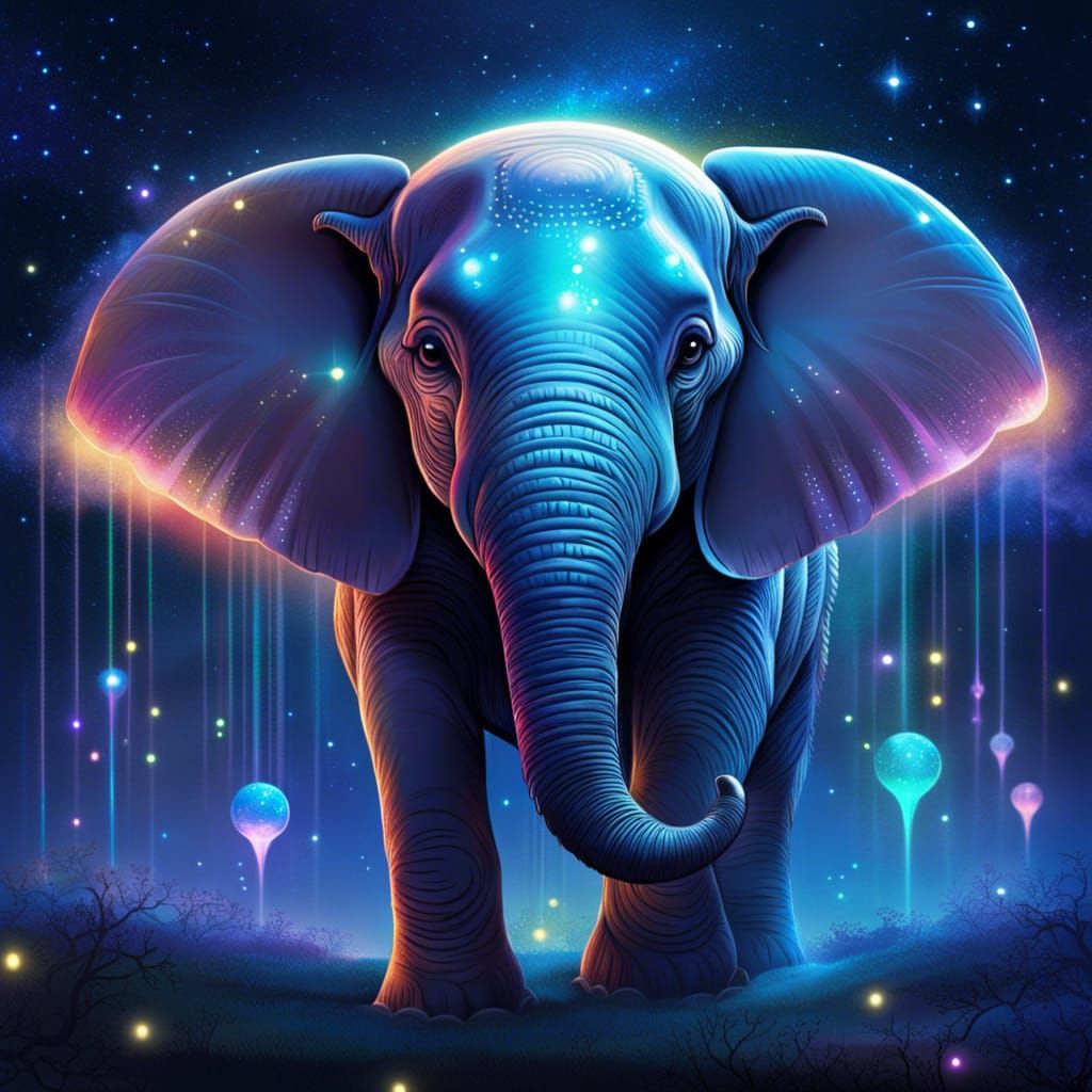 Hyperrealistic Alien Abduction of Baby Elephant