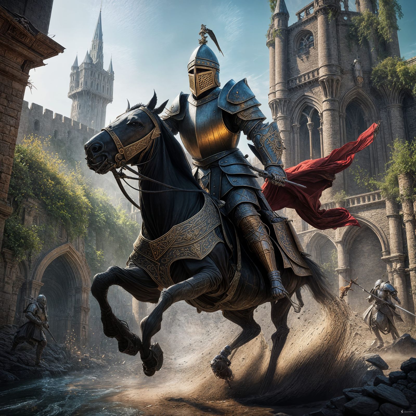 Knight's Jerusalem Assault: Detailed Matte Painting