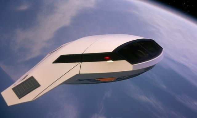 Shuttlecraft Landing on the Enterprise in Space