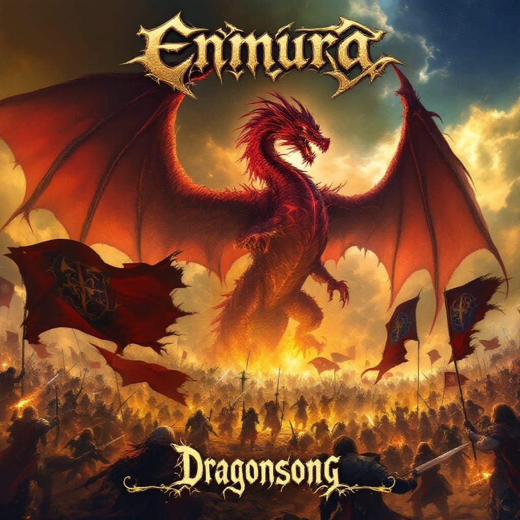 Power Metal Album Cover Art in Gothic Fantasy Style