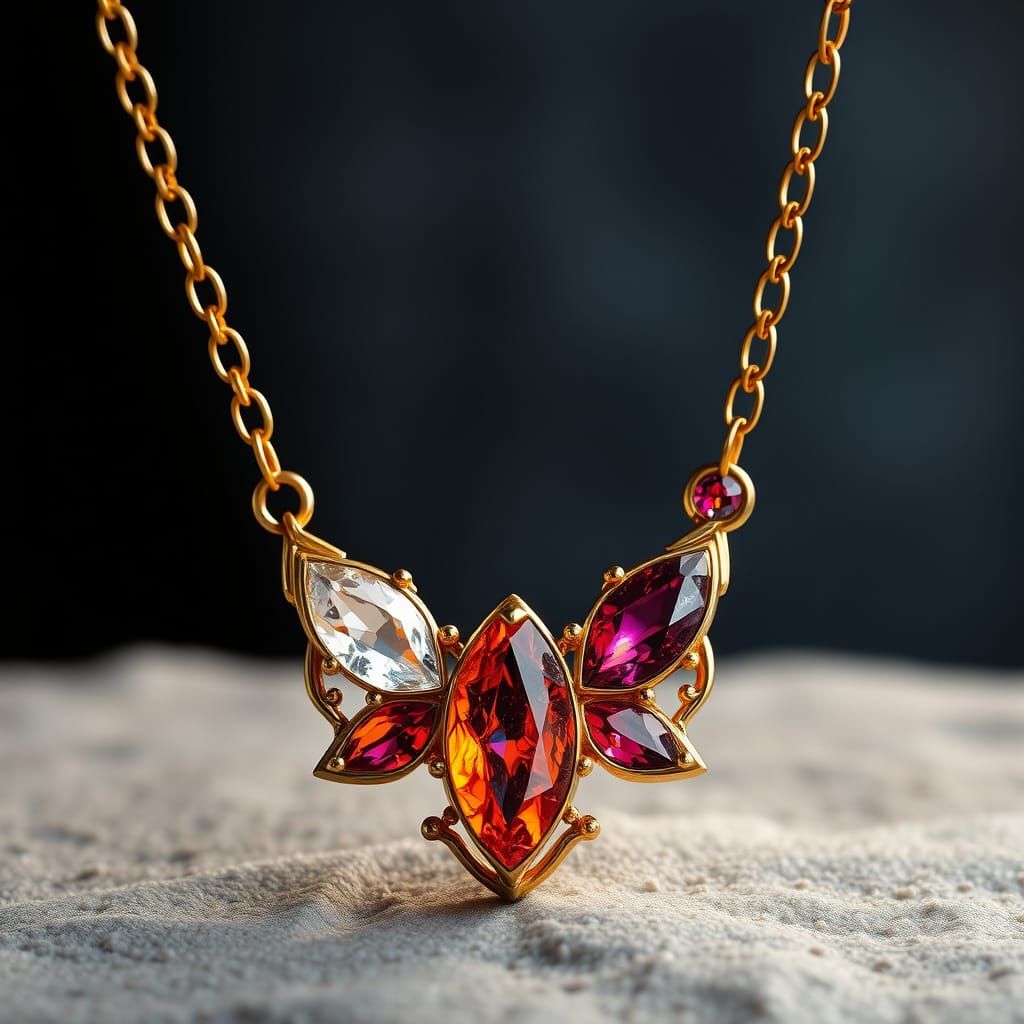 Ethereal Jewel Necklace in Golden Chains