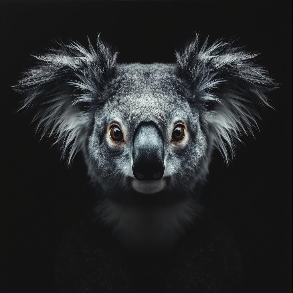 Ethereal Koala Double Exposure in Wet Wash Style