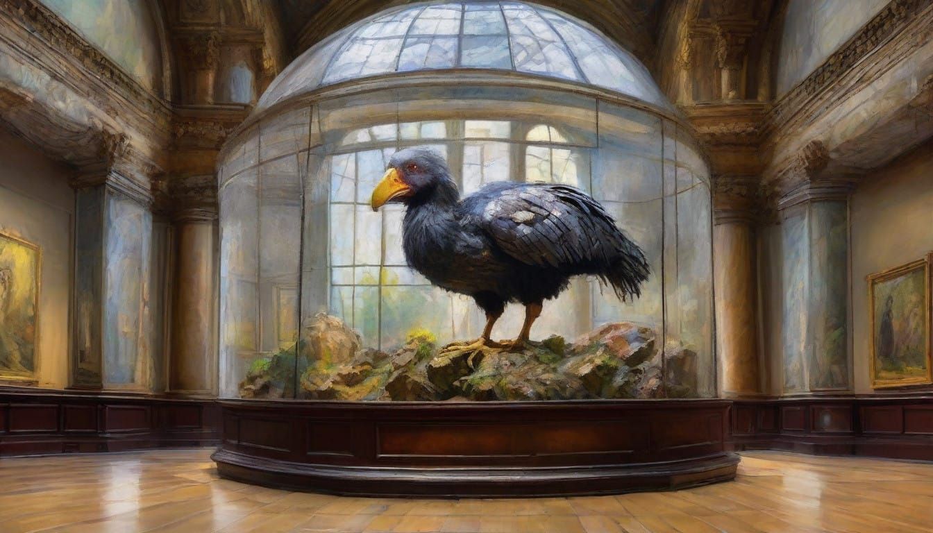 Dark Fantasy Dodo in Victorian Museum
