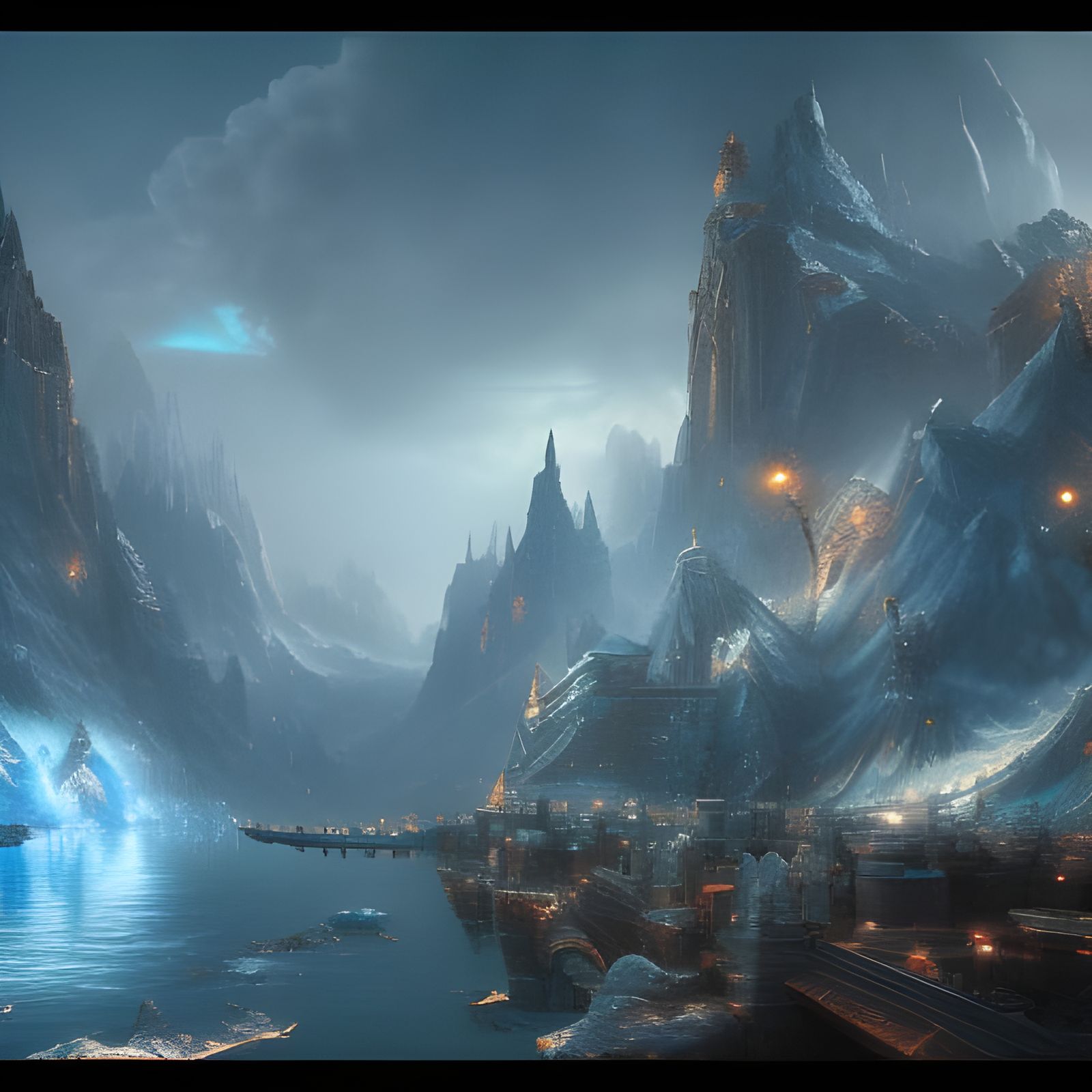 Detailed Matte Painting of a Subzero Landscape