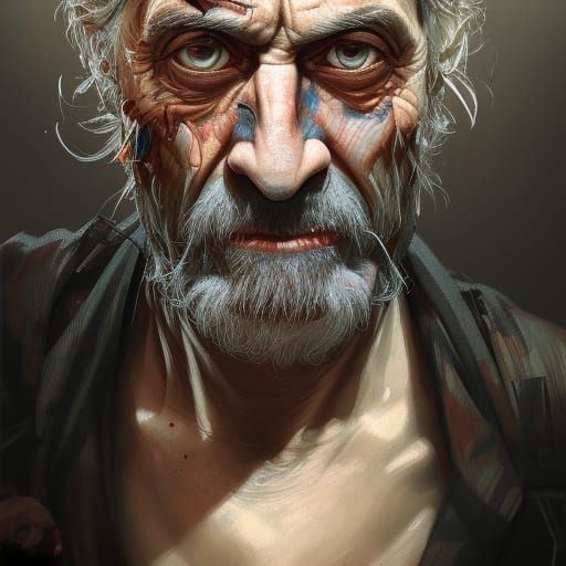 Hyperdetailed Portrait of a Weary Character