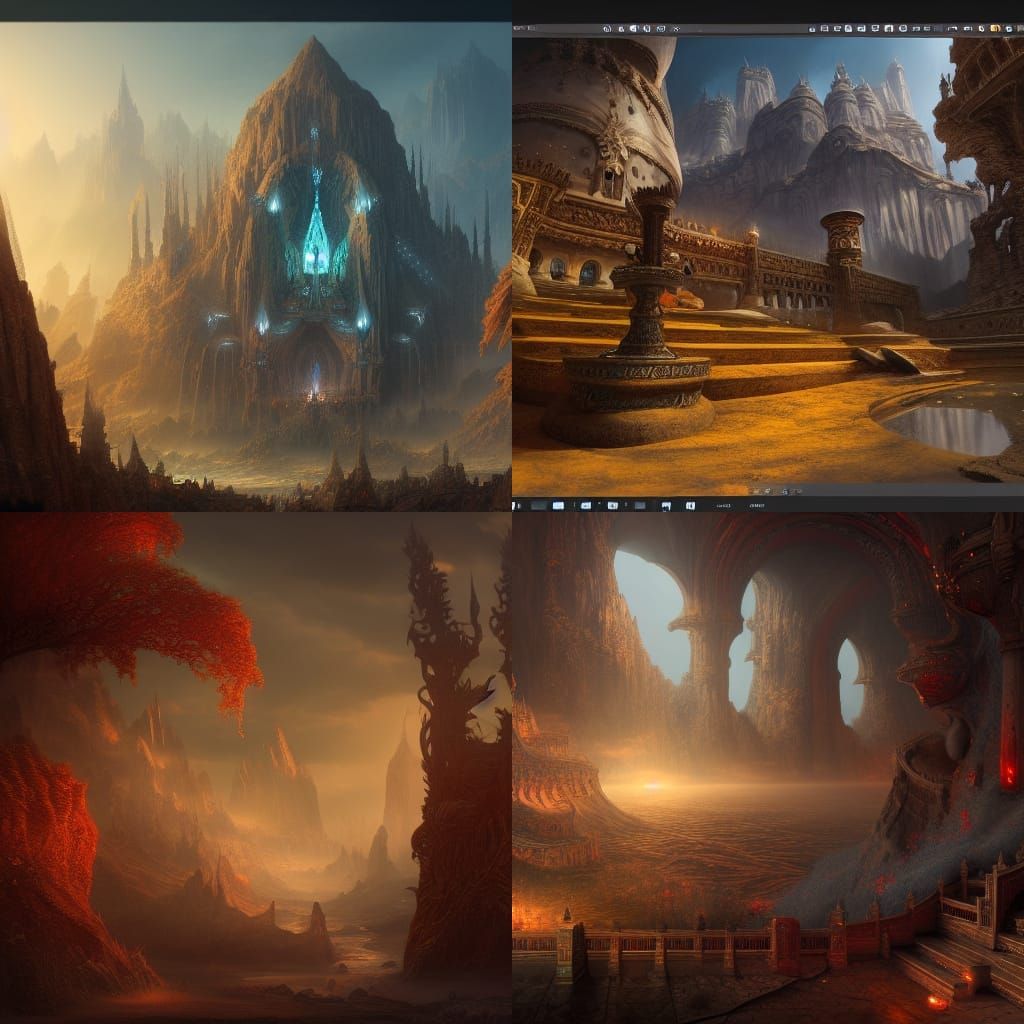 Fantastical Assamite Ruins: Detailed Matte Painting