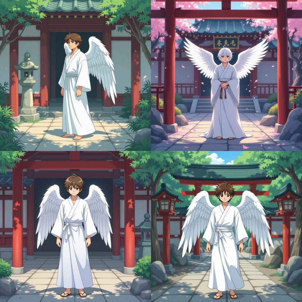 Serene Angelic Figure in Anime Style