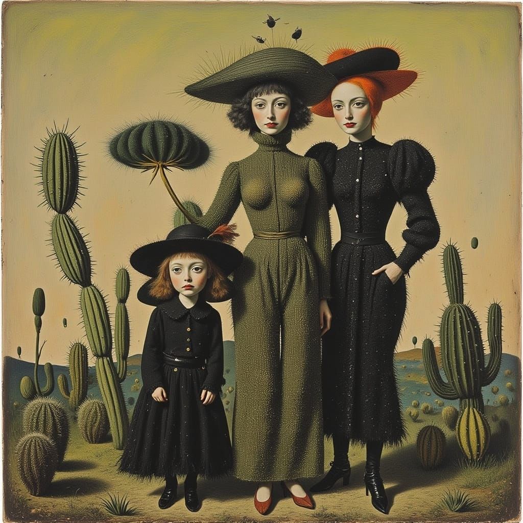 Cactus People Coven in Dreamlike Fantasy