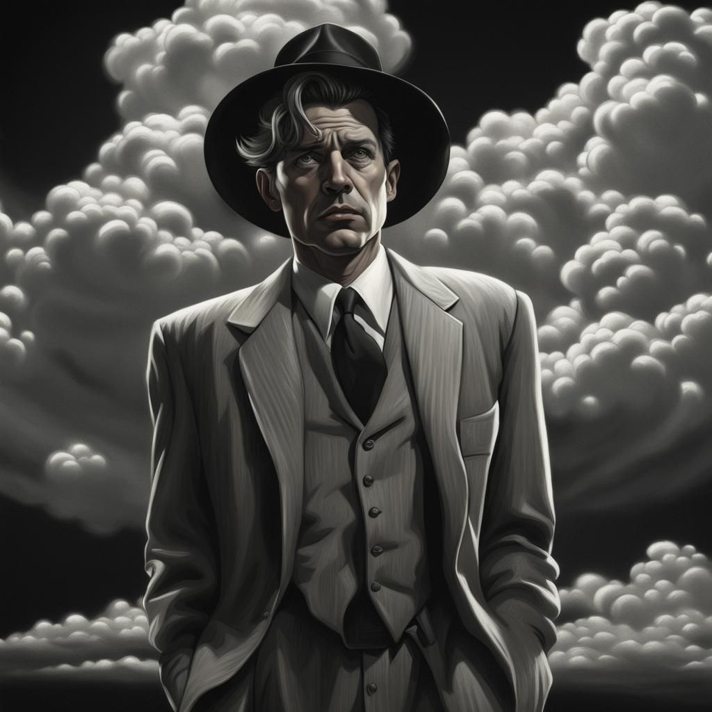 Dramatic Thundercloud in Film Noir Style