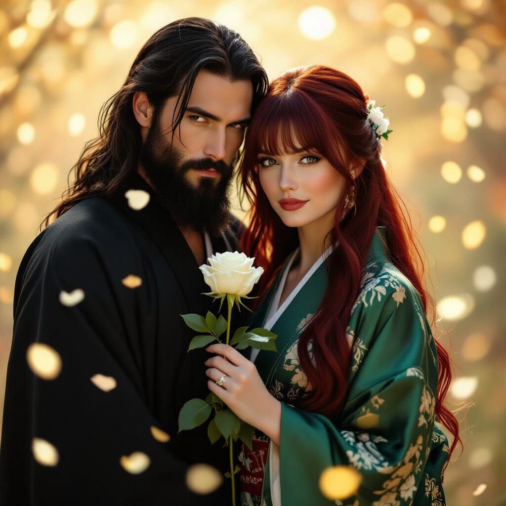 Romantic Portrait with Bokeh and Cinematic Light