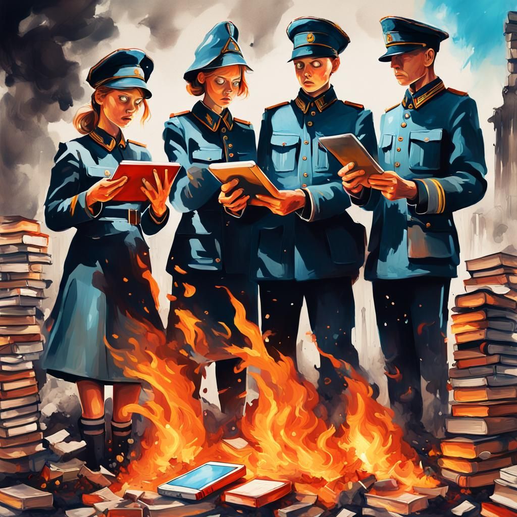 Burning Books with Tablets: Graffiti Art Style