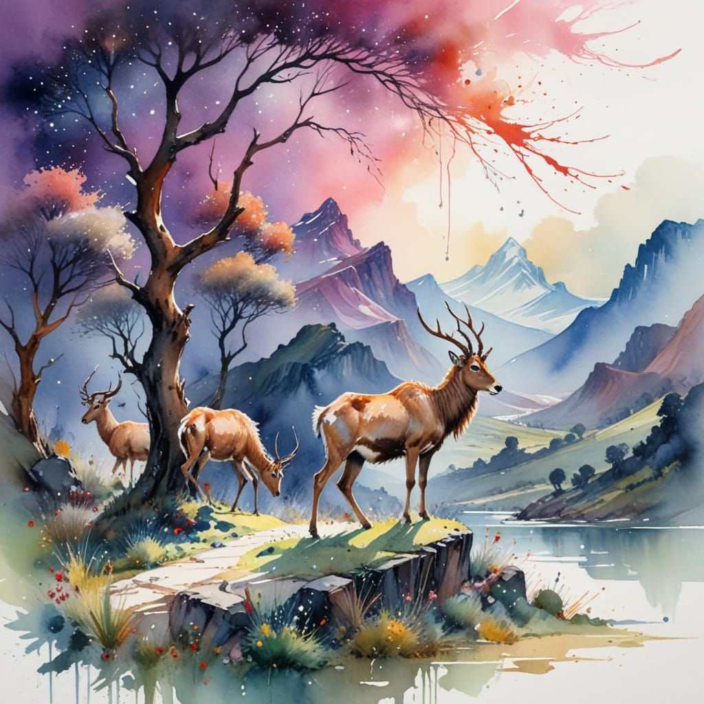 Peaceful Tibetan Monastery under Starry Canvas