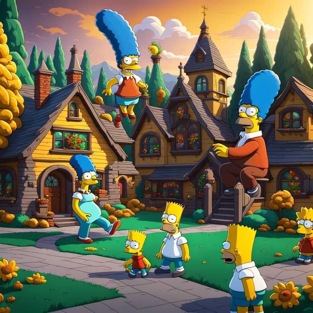 The Simpsons: Detailed Matte Painting in Deep Color