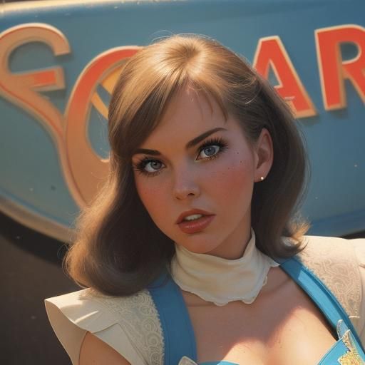 1960s American Postcard in Hyperrealistic Splash Art