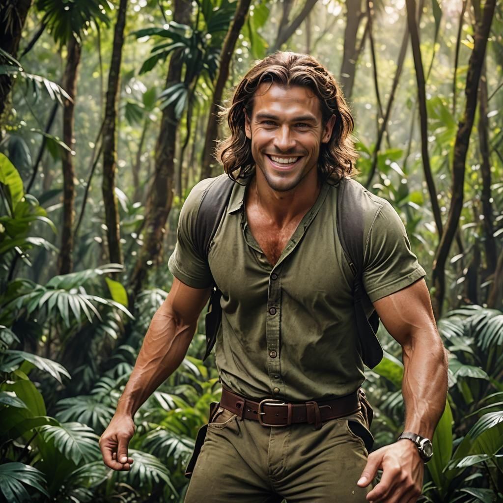 Happy Tarzan in the Jungle: Professional Photography