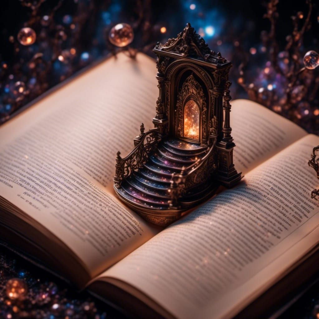 Gothic Stairs into Book, Impasto Cosmos