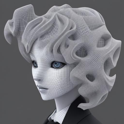 Woman in Suit with Abstract Vector Design