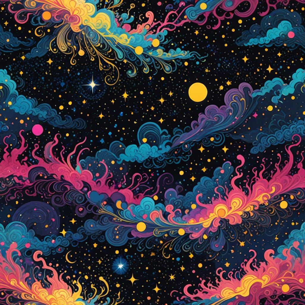 Cosmic Psychedelic Masterpiece in Vibrant Colors
