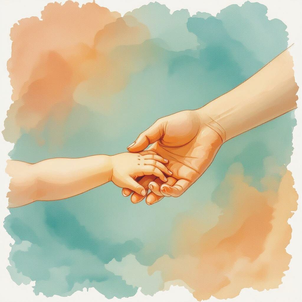 Delicate Hands in Watercolor Style