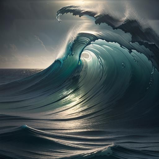 Oceanic Science Fantasy Concept Art, Close-Up. A translucent...