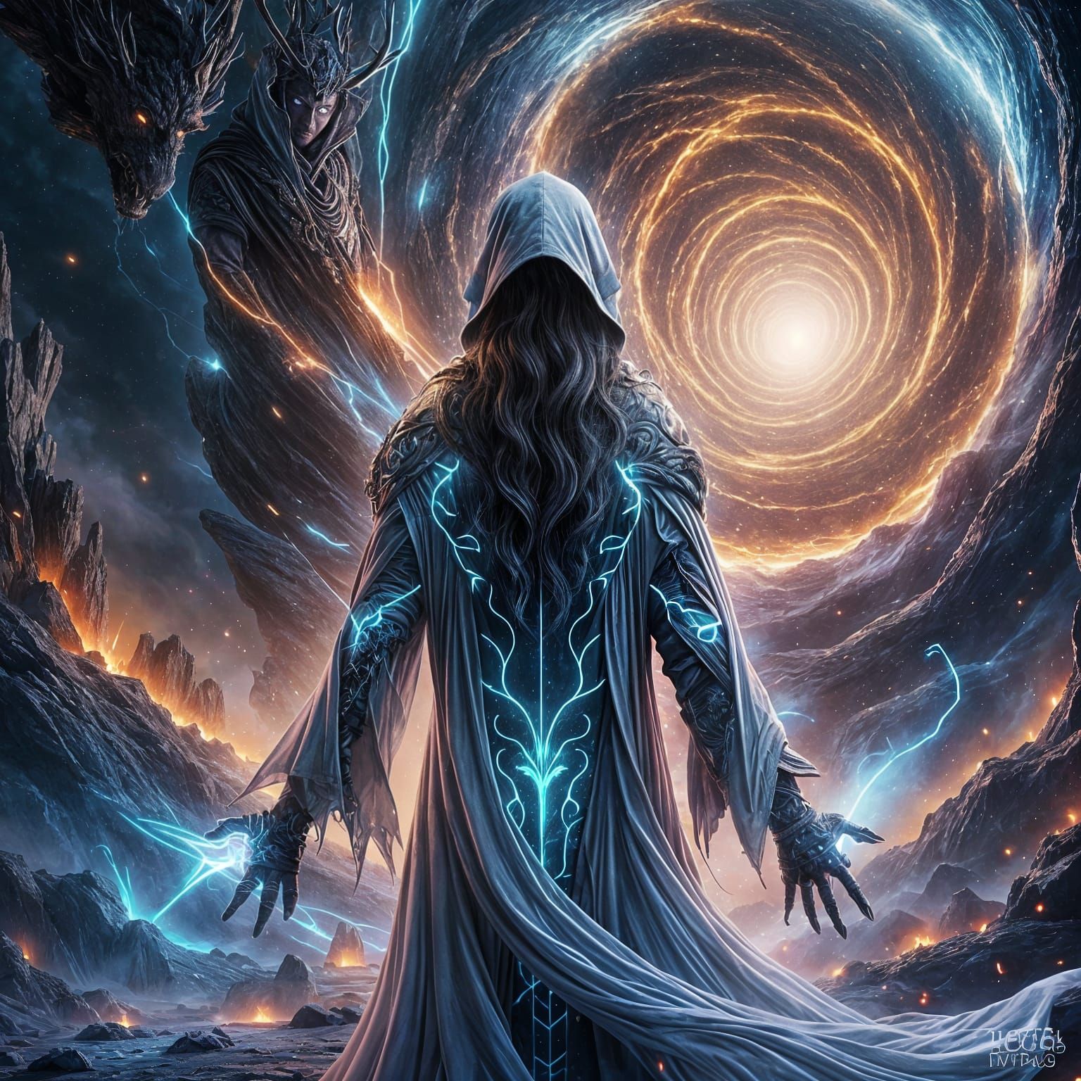 Shamanic Druid Opens Neon Wormhole