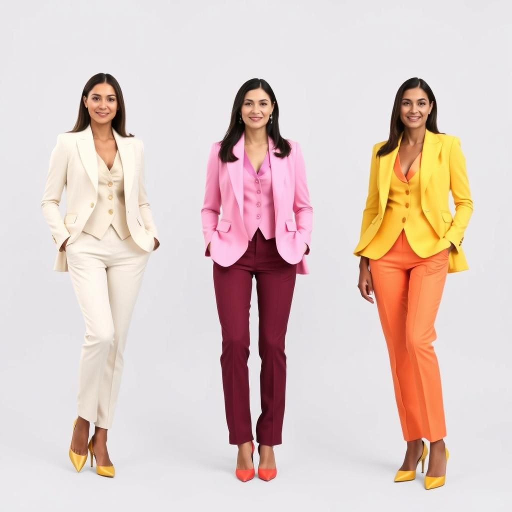 Brightly Colored Business Suits with Vests