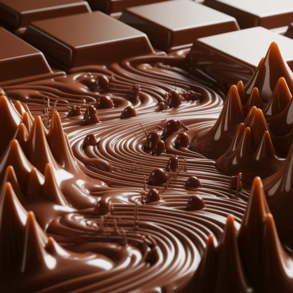 Melting Chocolate Bar Reveals Cocoa Bean World
