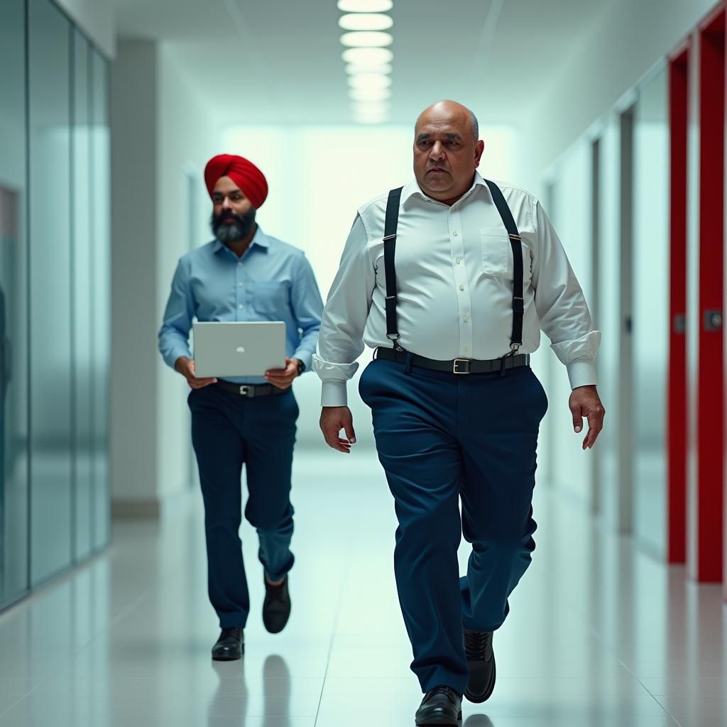 Indian Executive's Furious Walk Through Futuristic Office