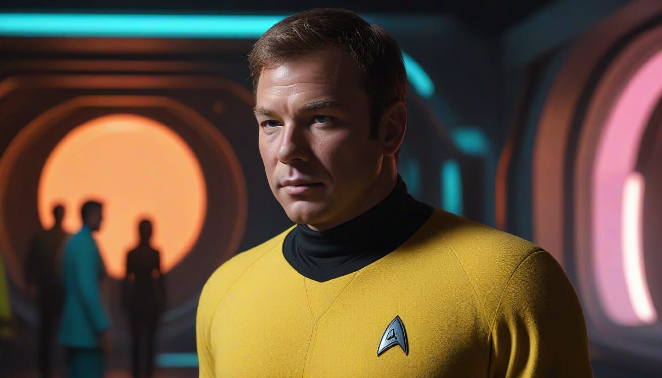 Star Trek's Captain James T. Kirk in Retrofuturistic Alien L...